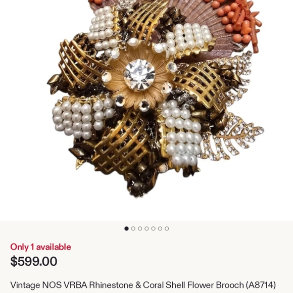 RARE VRBA Miriam Haskell Vintage Coral Pearl Earrings - Picture 8 of 8